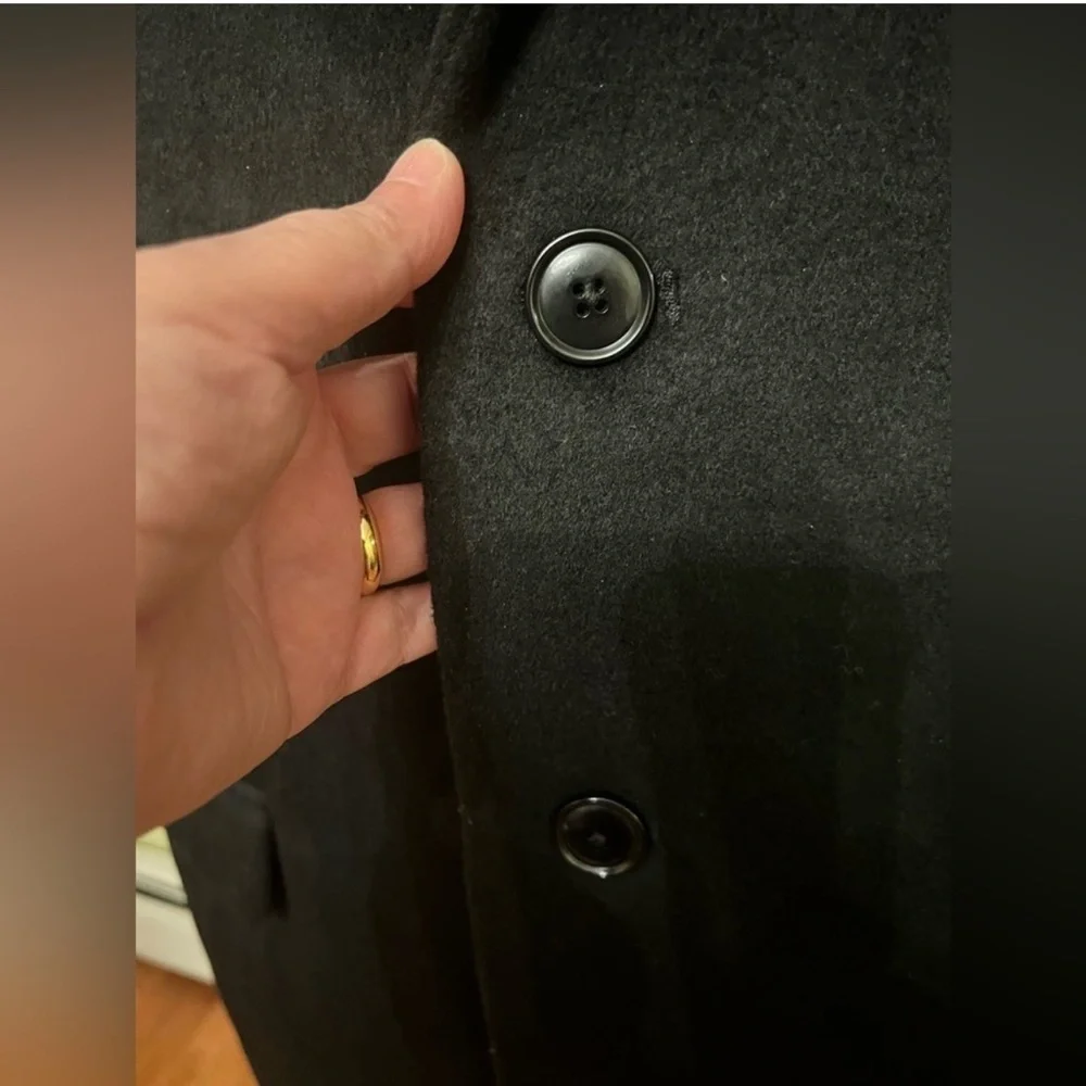 Express Brand New Men's Black Wool-Blend
Overcoat. Size Medium - Picture 7 of 16